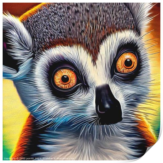 Ring-tailed lemur 11 Print by OTIS PORRITT
