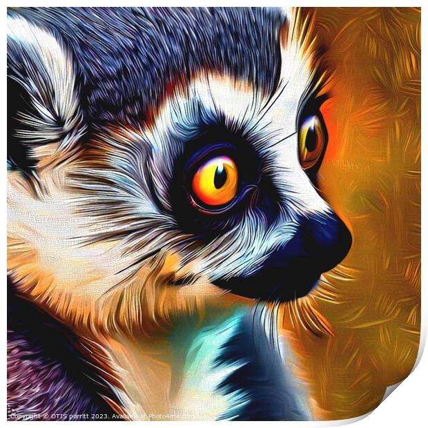 Ring-tailed lemur 12 Print by OTIS PORRITT