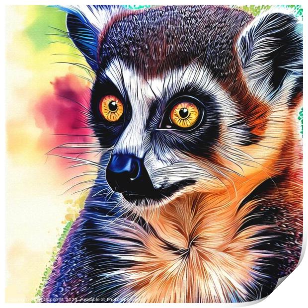 Ring-tailed lemur  Print by OTIS PORRITT