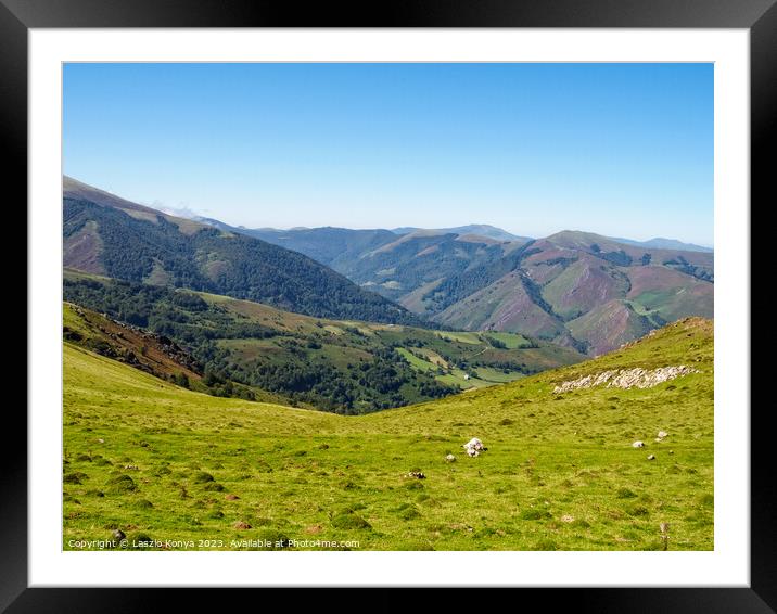 High up in the Pyrenees - Saint-Jean-Pied-de-Port Framed Mounted Print by Laszlo Konya