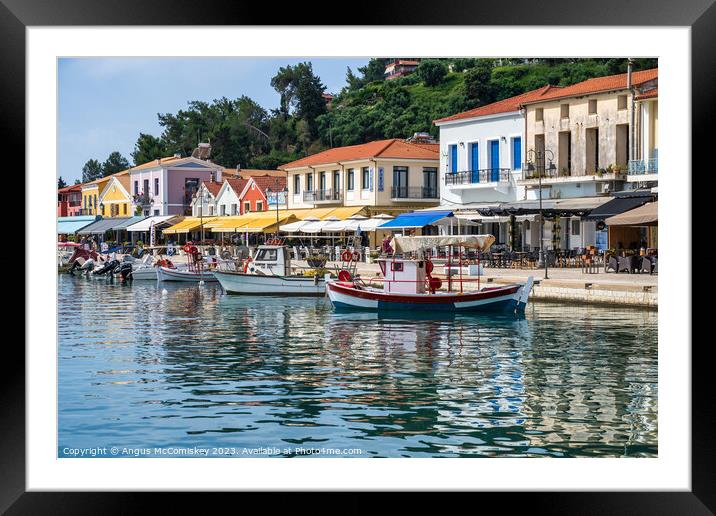 Picturesque waterfront of Katakolon, Greece Framed Mounted Print by Angus McComiskey