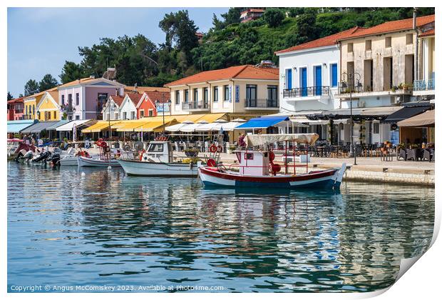 Picturesque waterfront of Katakolon, Greece Print by Angus McComiskey