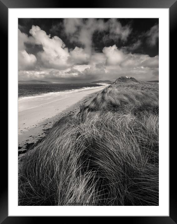 Berneray West Beach from Dunes Framed Mounted Print by Dave Bowman