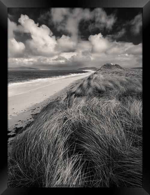 Berneray West Beach from Dunes Framed Print by Dave Bowman