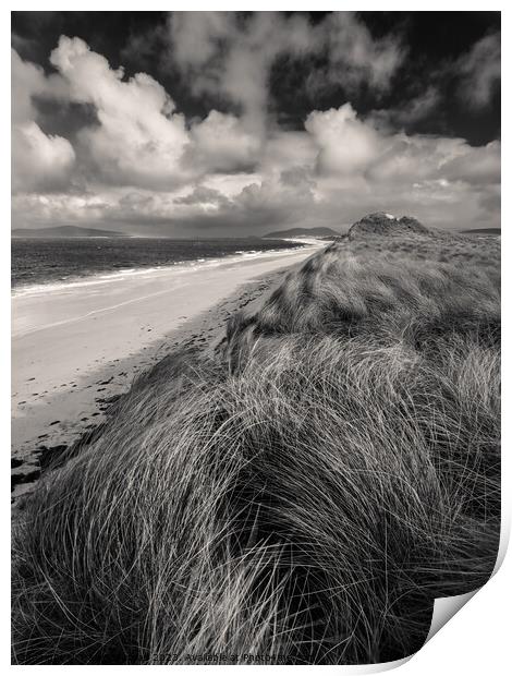 Berneray West Beach from Dunes Print by Dave Bowman