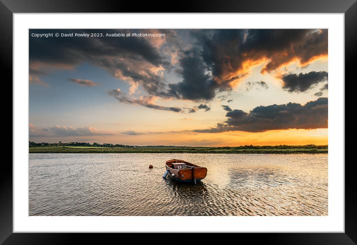 High Tide Sunset At Blakeney Framed Mounted Print by David Powley