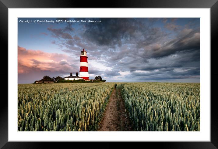 Evening Clouds Over Happisburgh Lighthouse Framed Mounted Print by David Powley