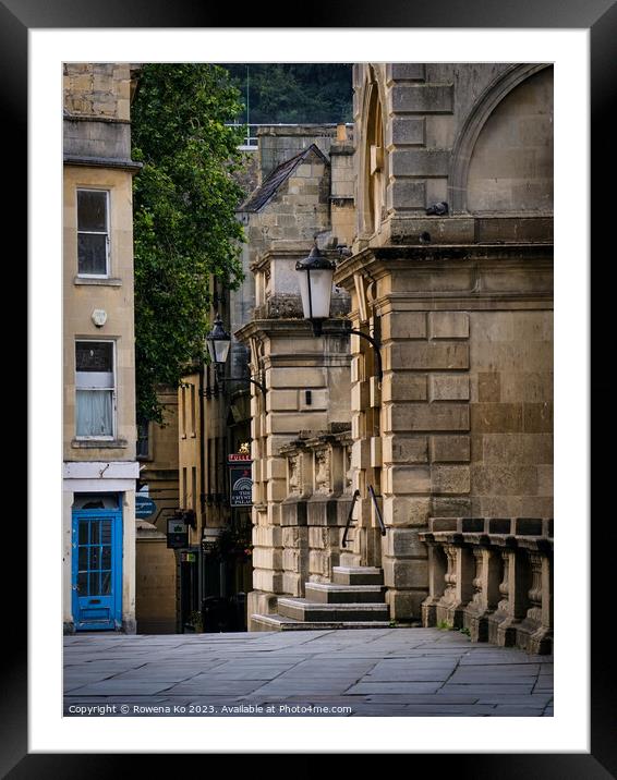 A Peeking view of Abbey Street in Bath Framed Mounted Print by Rowena Ko