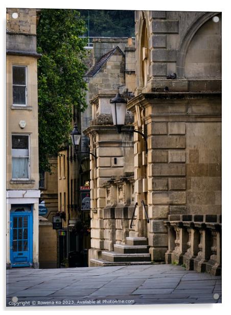 A Peeking view of Abbey Street in Bath Acrylic by Rowena Ko