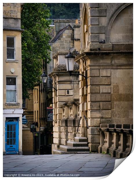 A Peeking view of Abbey Street in Bath Print by Rowena Ko
