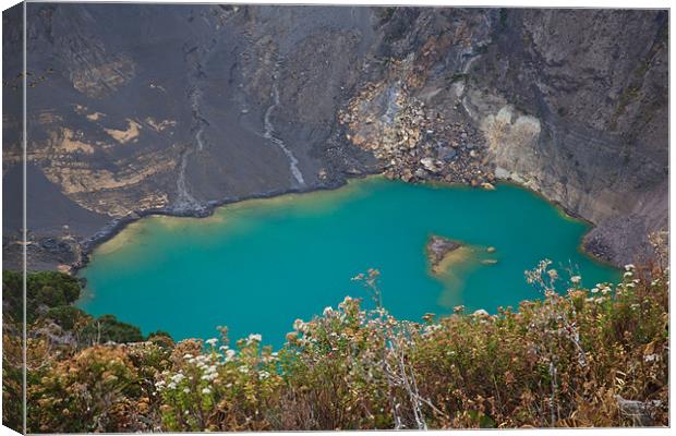 Irazu volcano blue lake Canvas Print by Craig Lapsley