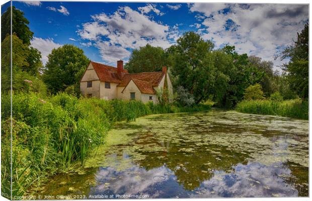 Willy Lott's Cottage, Flatford, Suffolk England Canvas Print by John Gilham