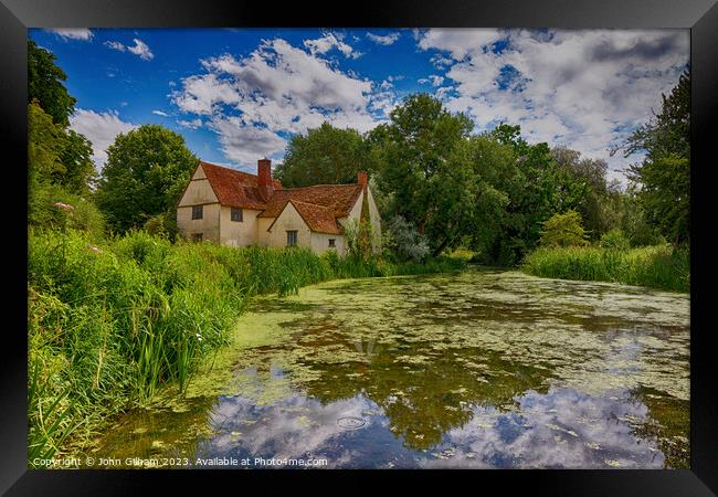 Willy Lott's Cottage, Flatford, Suffolk England Framed Print by John Gilham