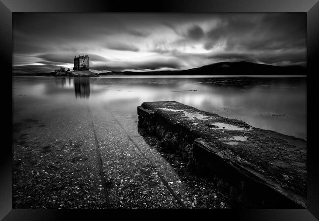 Jetty to Castle Stalker Framed Print by Dave Bowman