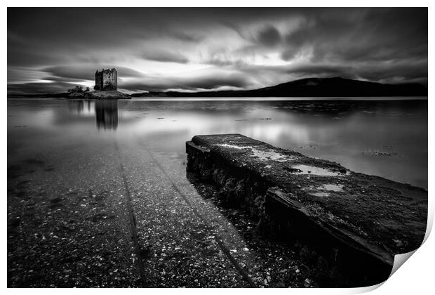 Jetty to Castle Stalker Print by Dave Bowman