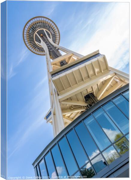 The Space Needle looking up from the north side, Seattle, Washington Canvas Print by Dave Collins