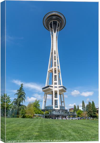 The Space Needle from Seattle Center, Seattle, Washington Canvas Print by Dave Collins