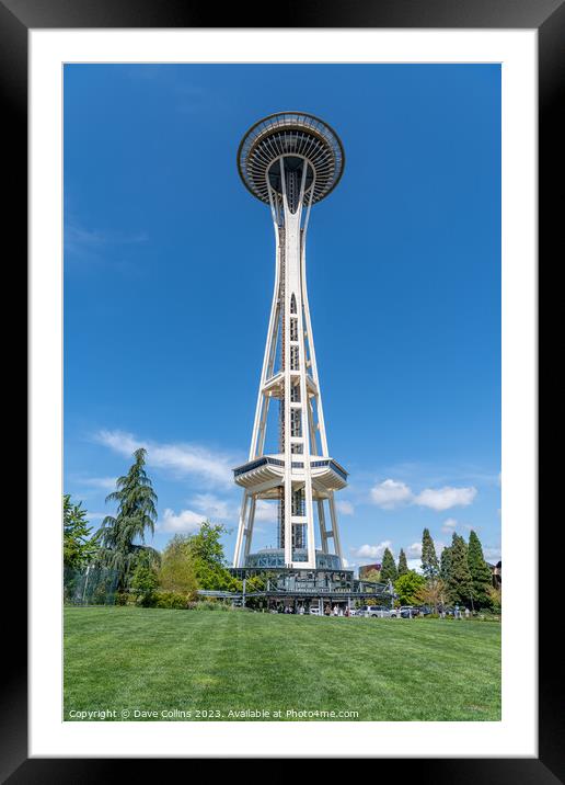 The Space Needle from Seattle Center, Seattle, Washington Framed Mounted Print by Dave Collins