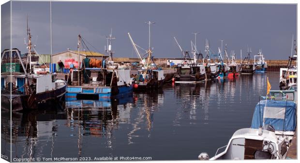 "Harbour Haven: A Serene View of Burghead" Canvas Print by Tom McPherson