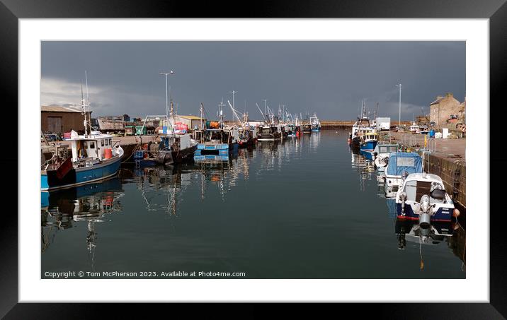 "Harmony Unveiled: The Enchanting Burghead Harbour Framed Mounted Print by Tom McPherson