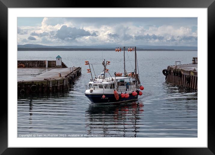 "Graceful Arrival: Moray Lass Docks" Framed Mounted Print by Tom McPherson