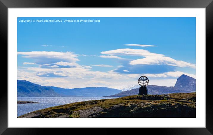 Arctic Circle Monument Norway Panoramic Framed Mounted Print by Pearl Bucknall