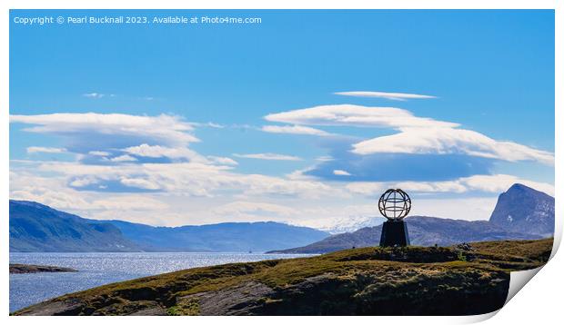 Arctic Circle Monument Norway Panoramic Print by Pearl Bucknall