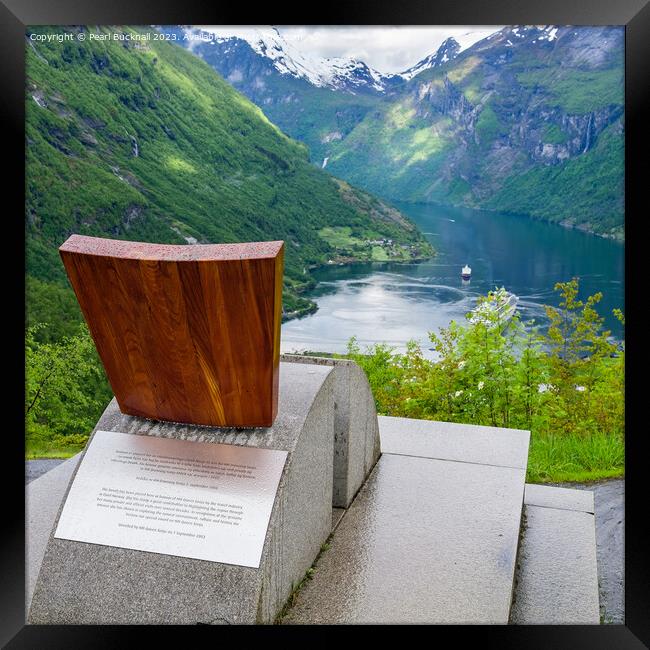 Queens Chair above Geiranger Fjord Norway Framed Print by Pearl Bucknall