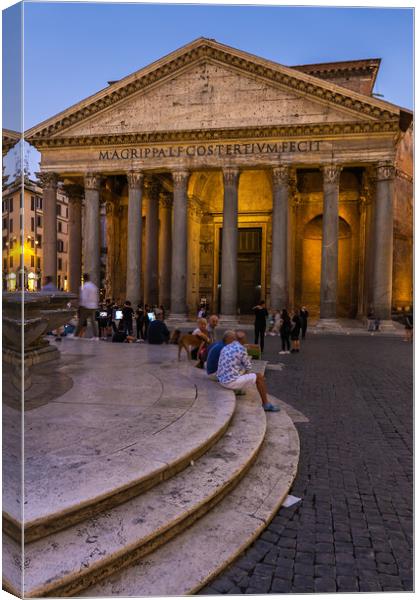 Pantheon from Piazza della Rotonda in Rome Canvas Print by Artur Bogacki
