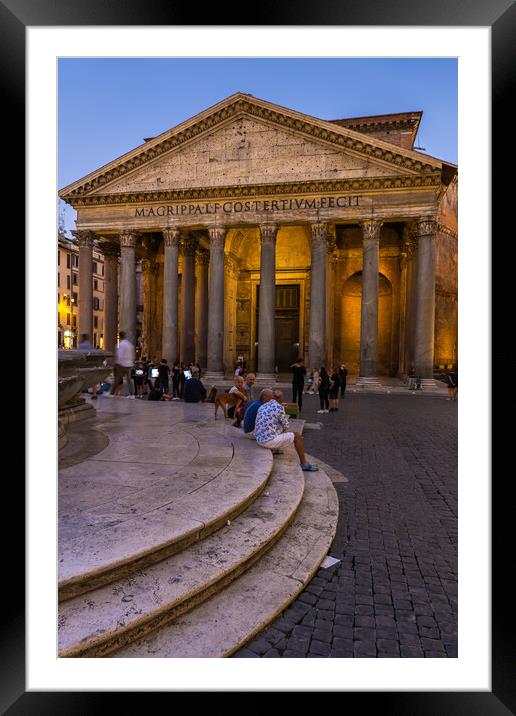 Pantheon from Piazza della Rotonda in Rome Framed Mounted Print by Artur Bogacki
