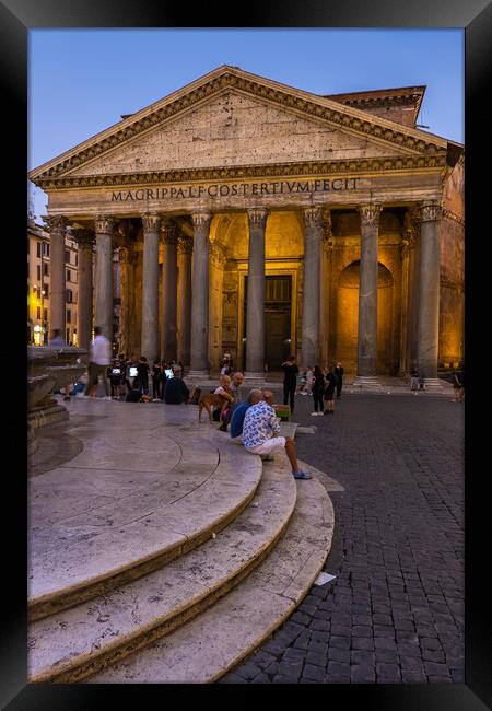 Pantheon from Piazza della Rotonda in Rome Framed Print by Artur Bogacki