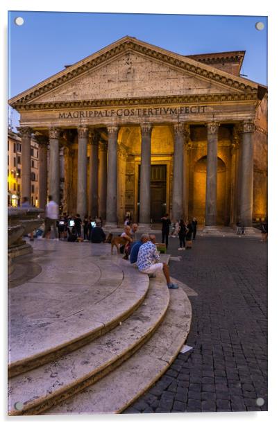 Pantheon from Piazza della Rotonda in Rome Acrylic by Artur Bogacki