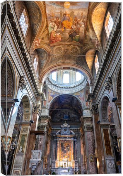 Church of San Rocco Baroque Interior in Rome Canvas Print by Artur Bogacki