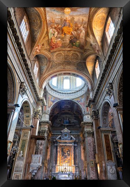 Church of San Rocco Baroque Interior in Rome Framed Print by Artur Bogacki