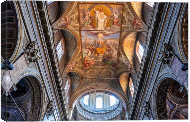 Church of San Rocco Ceiling in Rome Canvas Print by Artur Bogacki