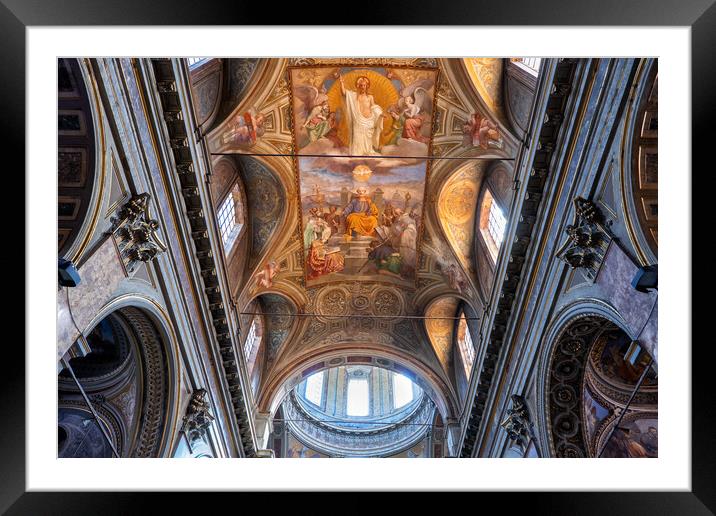 Church of San Rocco Ceiling in Rome Framed Mounted Print by Artur Bogacki