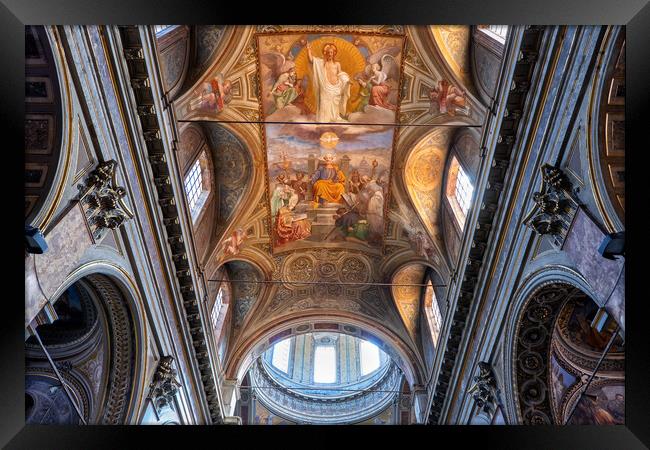 Church of San Rocco Ceiling in Rome Framed Print by Artur Bogacki