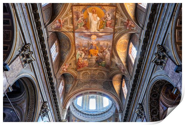 Church of San Rocco Ceiling in Rome Print by Artur Bogacki