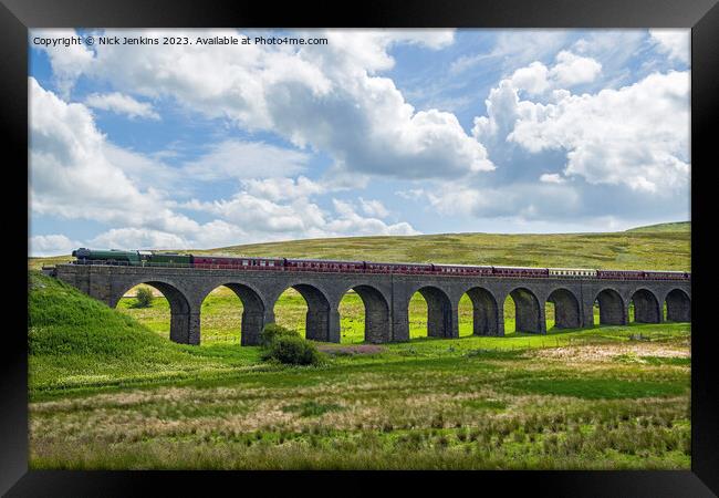The Flying Scotsman over the Garsdale Viaduct  Framed Print by Nick Jenkins
