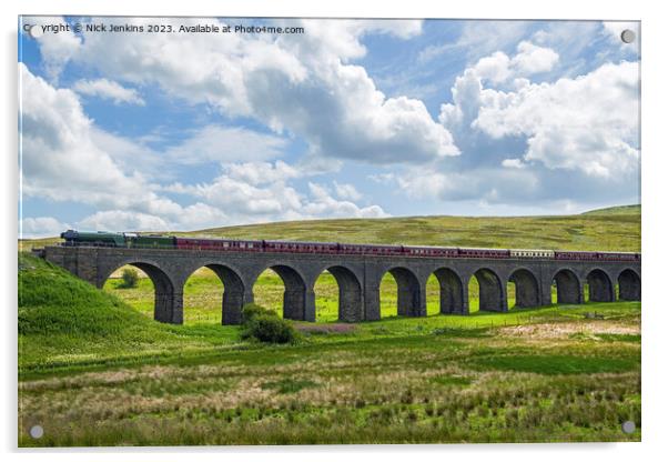 The Flying Scotsman over the Garsdale Viaduct  Acrylic by Nick Jenkins