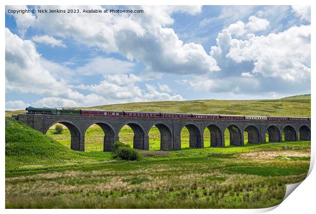 The Flying Scotsman over the Garsdale Viaduct  Print by Nick Jenkins