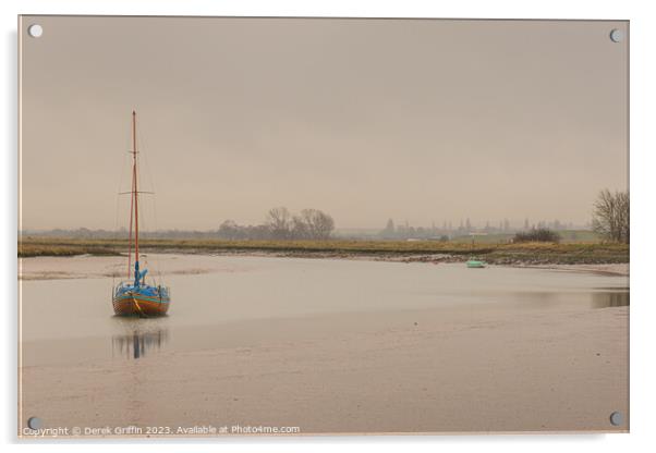 A grey morning at Faversham Creek Acrylic by Derek Griffin
