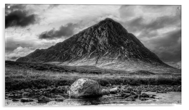 Towering Majesty: The Pinnacle of Buachaille Etive Acrylic by Tom McPherson