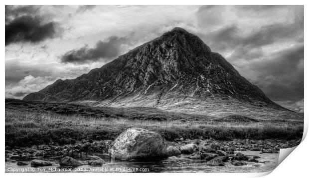 Towering Majesty: The Pinnacle of Buachaille Etive Print by Tom McPherson