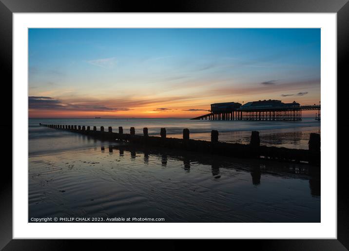 Cromer pier and groyne 908  Framed Mounted Print by PHILIP CHALK