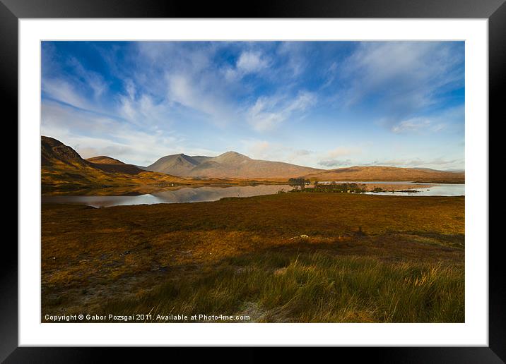 Lochan Nah Achlaise and Black Mount Framed Mounted Print by Gabor Pozsgai