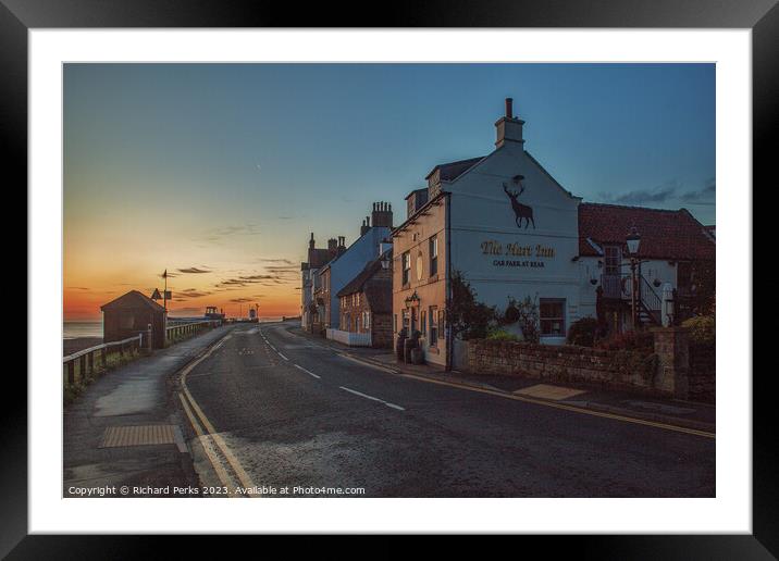 The Hart Inn, Sandsend Dawn Framed Mounted Print by Richard Perks