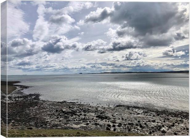 Landisfarne Northhumberland- Sky cloud and rocks Canvas Print by Helen Reid