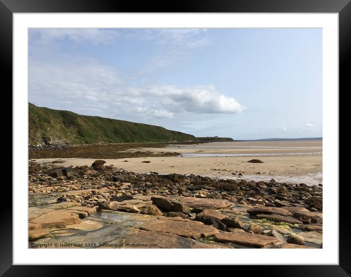 Orkney Orphir beach and rocks Framed Mounted Print by Helen Reid