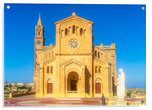 Ta' Pinu Basilica Gozo Acrylic by Margaret Ryan